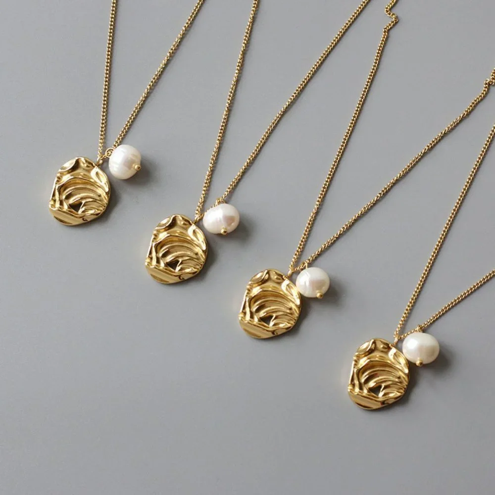 NEW 18K Gold Plated Rose Flower Fresh  Water Pearl Necklace - Picture 4 of 9